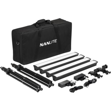 Nanlite LG-E60 4 - zestaw, 4x lampa diodowa LED, 5600K, 12W, 2x statyw oświteleniowy
